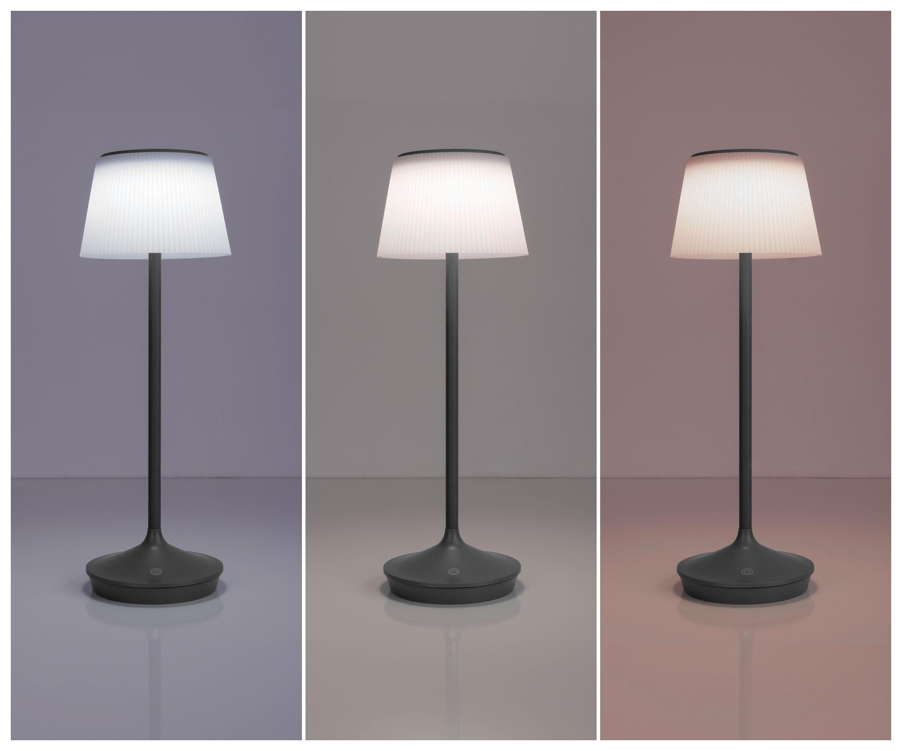 näve LED Tischleuchte Solarleuchte / Akkuleuchte "EMMI", Dimmer, Dimmfunktion, Ein-/Ausschalter, Farbsteuerung, USB-Ladefunktion, mehrere Helligkeitsstufen, LED fest integriert, Kaltweiß, Neutralweiß, Warmweiß, Solarbetrieb, Akkubetrieb, CCT, Berührungssensor, Akkutischleuchte