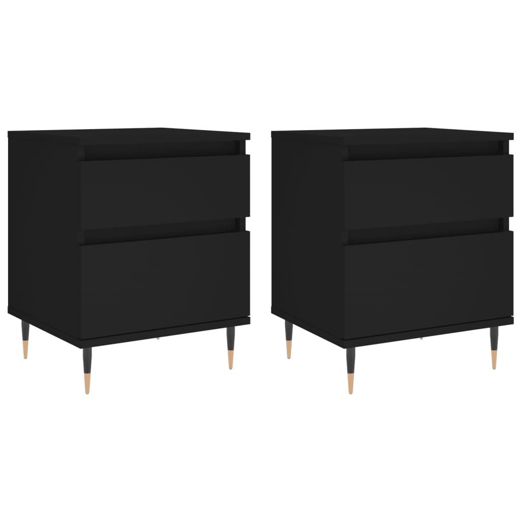 vidaXL Nachttisch Nachttische 2 Stk. Schwarz 40x35x50 cm Holzwerkstoff (2-S günstig online kaufen