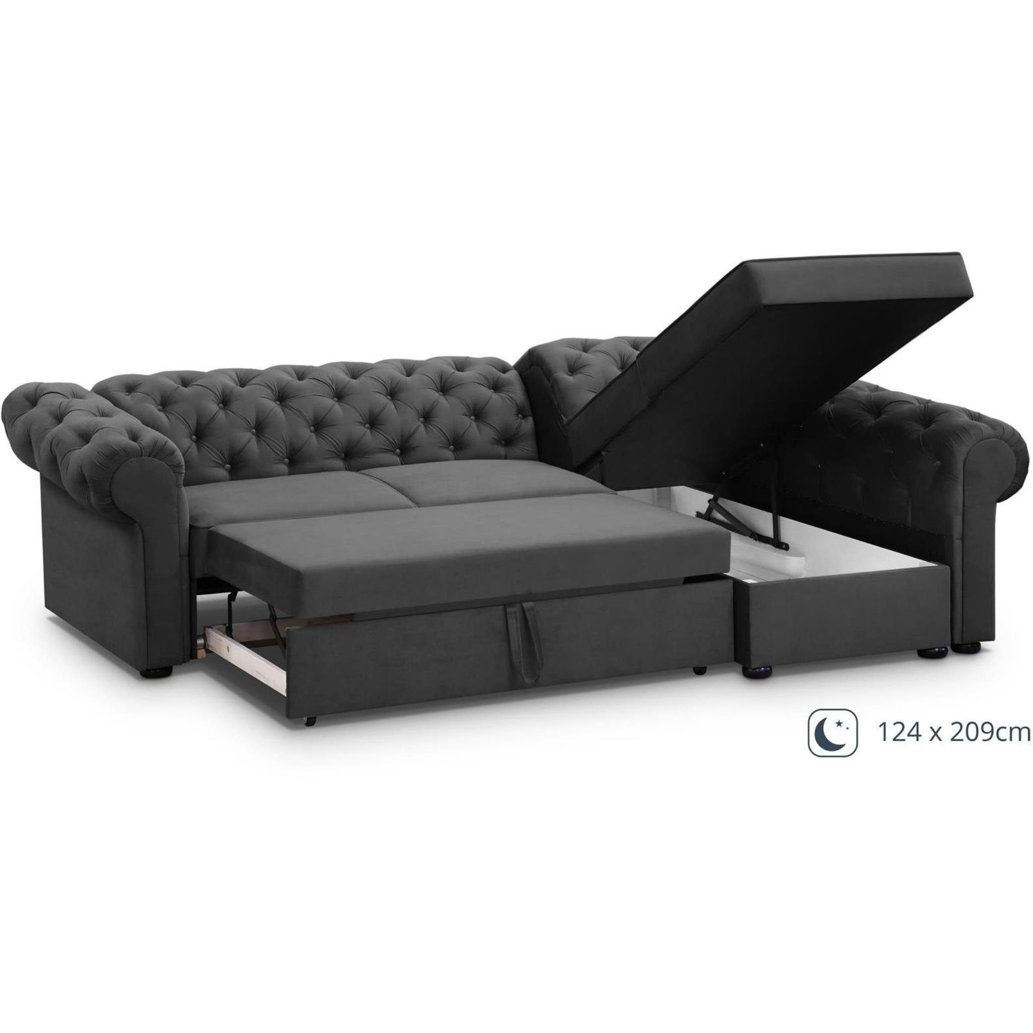 mit montierbar, Chester, Polsterecke oder Anthrazit links aus (paros 2x Beautysofa mane mit Relaxfunktion, rechts Ecksofa 06) L-Form Velour, Bettkästen