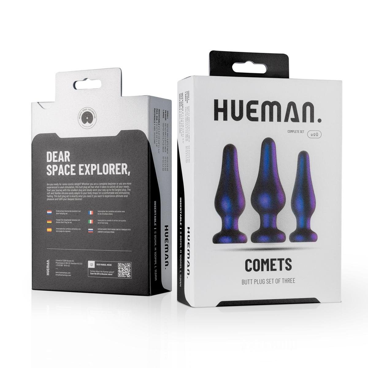 3er Hueman - Plugs Hueman Analtoys-Set Analplug-Set Butt Silikon Comets