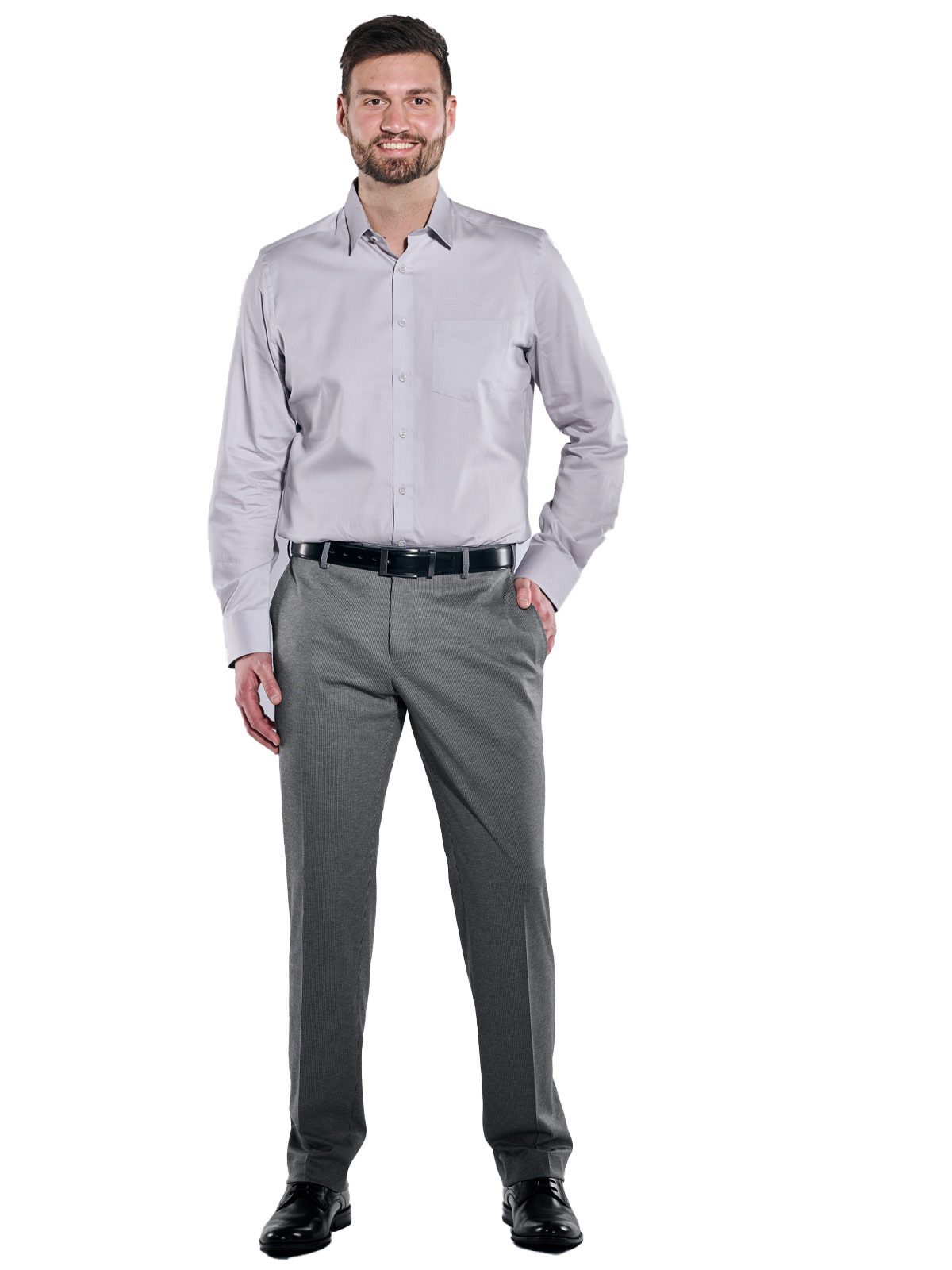 Engbers Anzughose Herren Anzug-Hose slim fit, Grau