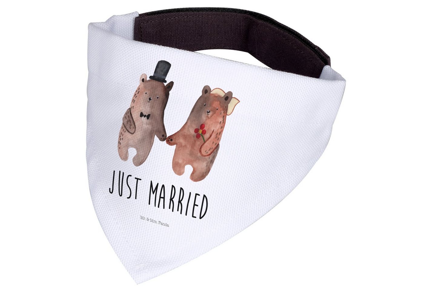Thumbnail - Mr. & Mrs. Panda Hundefliege Bär Heirat - Weiß - Geschenk, Halstuch, Teddy, Bär Verheiratet Heirat, Polyester, Einzigart...