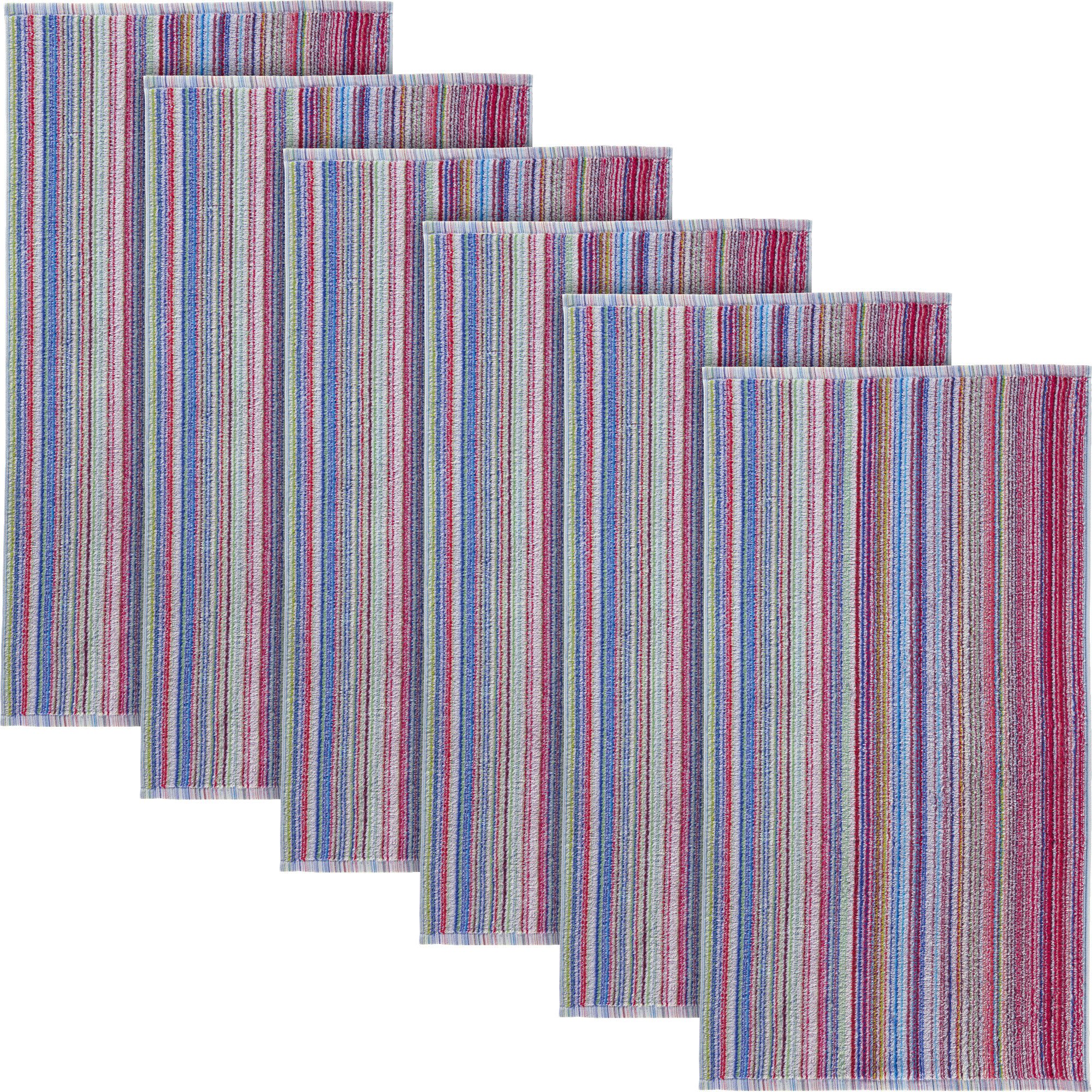 REDBEST Handtuch Handtuch 6er-Pack, Frottier, Walk-Frottier Streifen günstig online kaufen