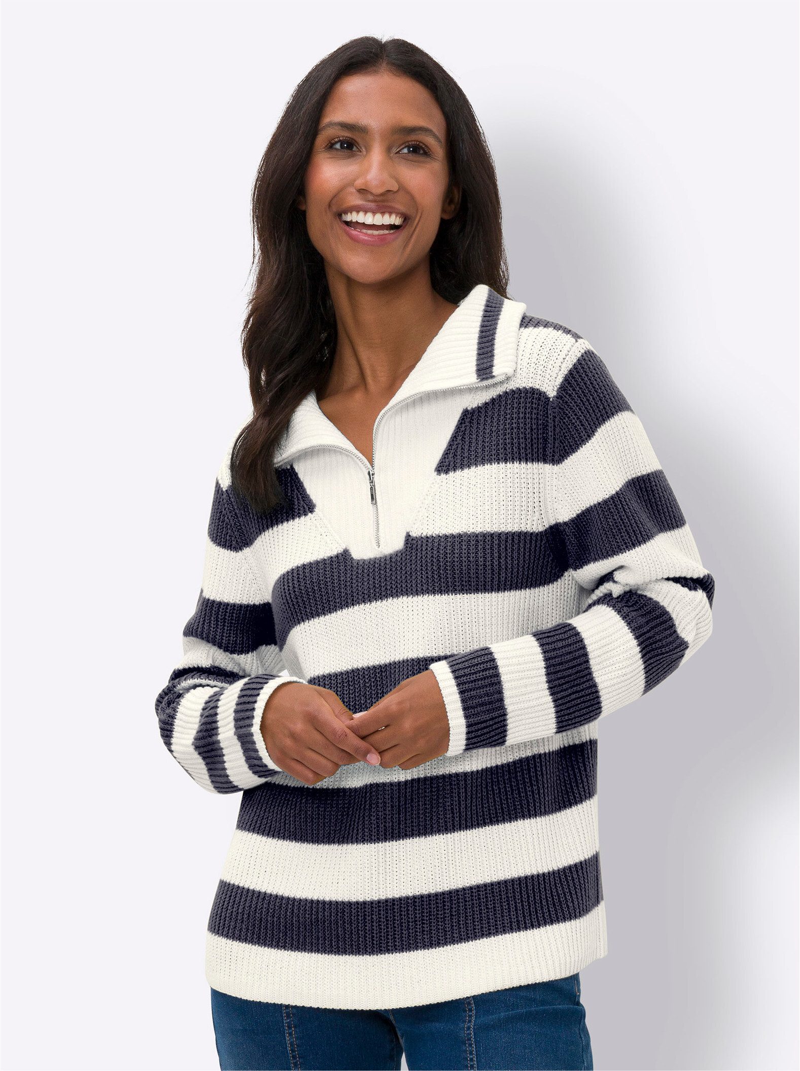 heine Strickpullover Troyer günstig online kaufen