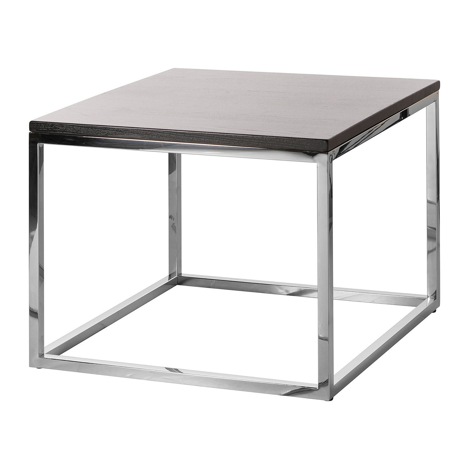 Fink Couchtisch NOVARA Couchtisch - H.45cm x B.55cm- espresso - Edelstahlgestell/Eiche (Loungetisch - Sitzbeistelltisch, Loungetisch - Sitzbeistelltisch), Moderner Sofatisch Wohnzimmertisch Kaffeetisch Beistelltisch