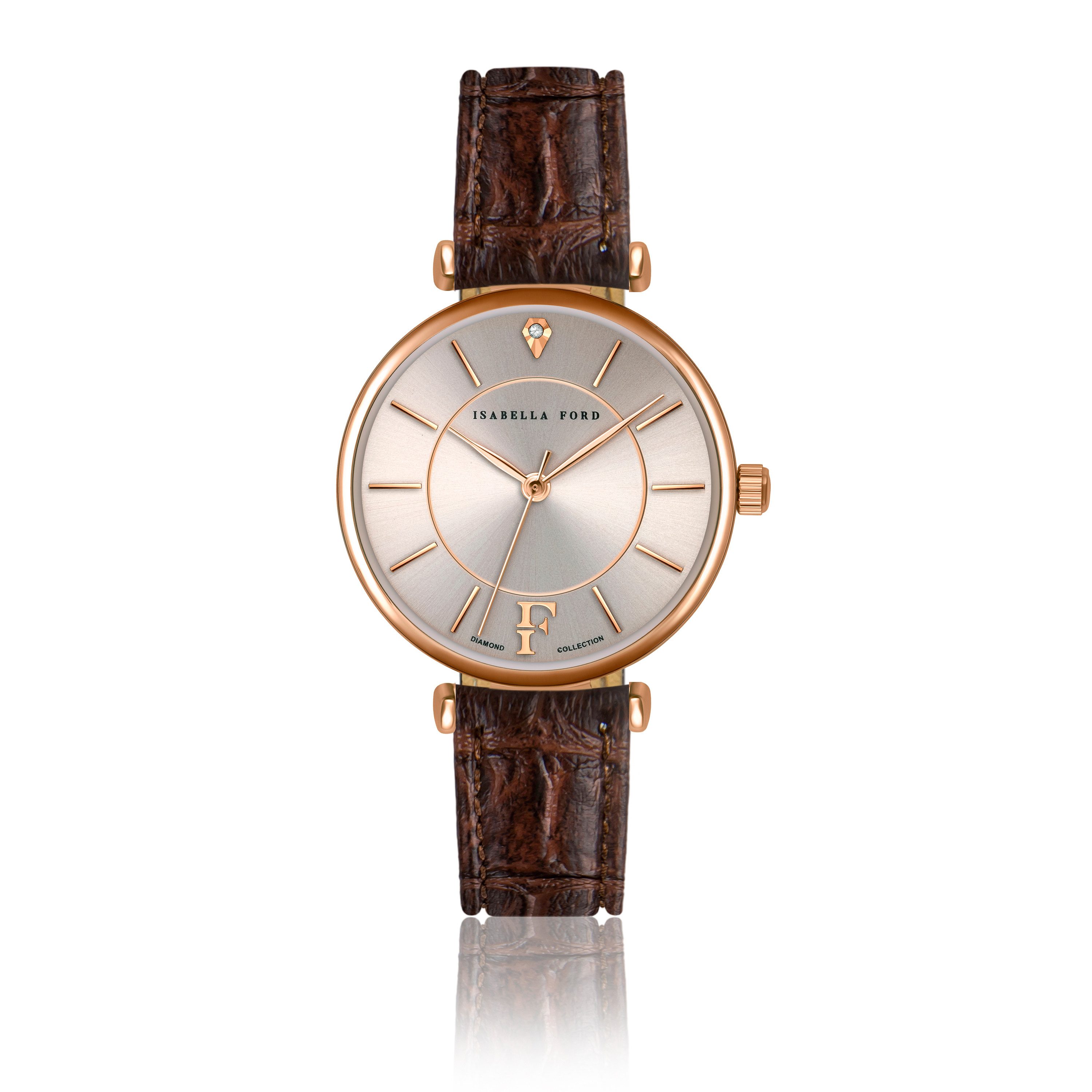 ISABELLA FORD Quarzuhr FB7-S084R Sophia Brown Leather