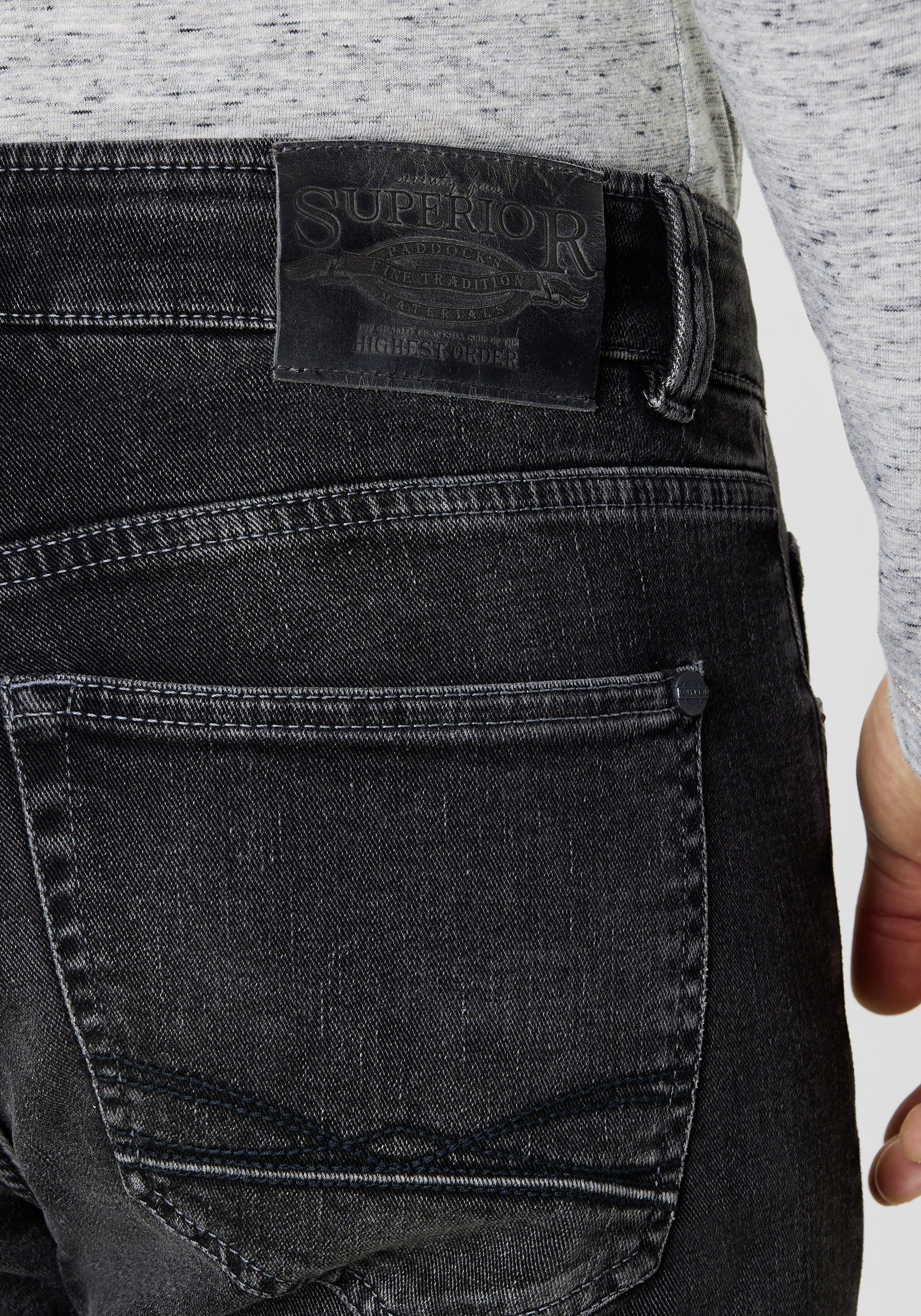 5-Pocket-Jeans grey Jeans wash Paddock's dark Straight-Fit Superior DUKE vintage