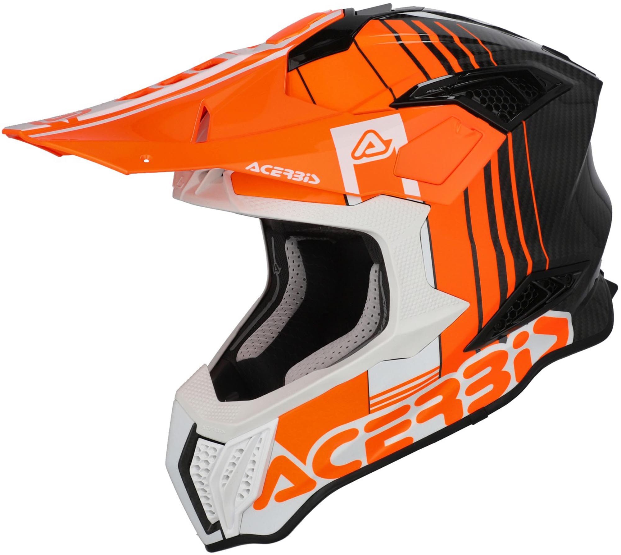 Acerbis Motocrosshelm Airstrike-C Graphic Carbon Motocross Helm, Notfallsystem-Polsterung (EQRS),herausnehmbares Innenfutter