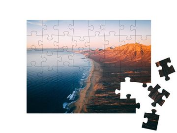 puzzleYOU Puzzle Luftaufnahme: Panorama von Cofete, Fuerteventura, 48 Puzzleteile, puzzleYOU-Kollektionen Fuerteventura