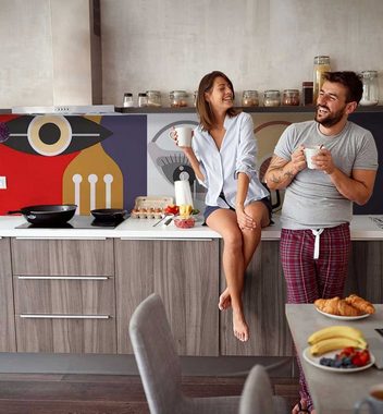 MyMaxxi Dekorationsfolie Küchenrückwand Abstrakte Instrumente Malerei selbstklebend