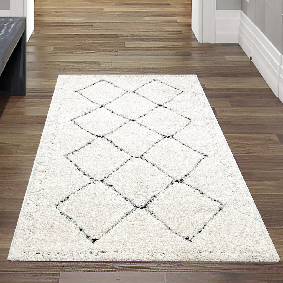 Teppich Flauschiger Teppich mit modernen Flachgewebe Mustern geometrisch,  Teppich-Traum, rechteckig, Höhe: 15 mm