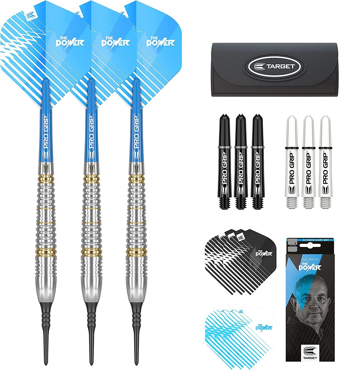 TARGET DARTS Dartpfeil Phil Taylor Softdarts-Set (18 g) im Zubehör-Geschenkpaket