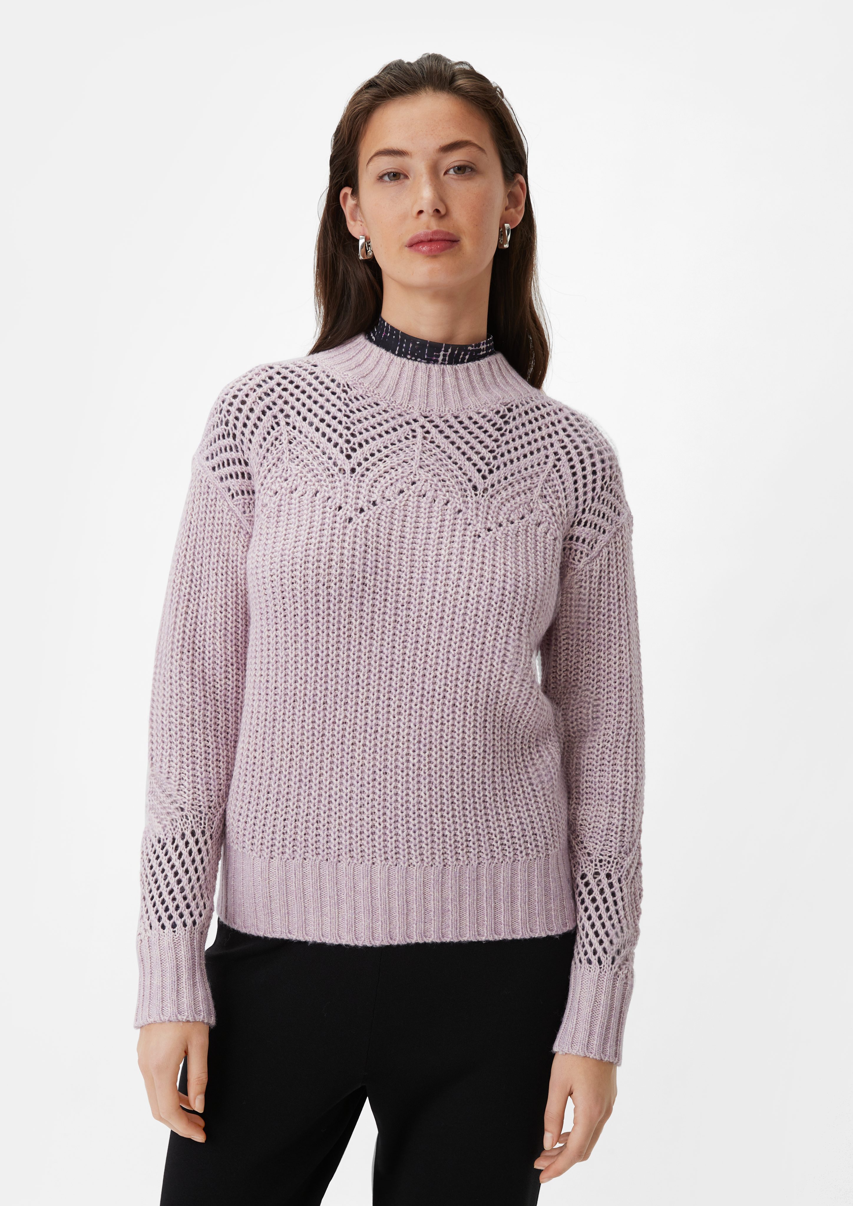 Langarmshirt Strickpullover aus Baumwollmix