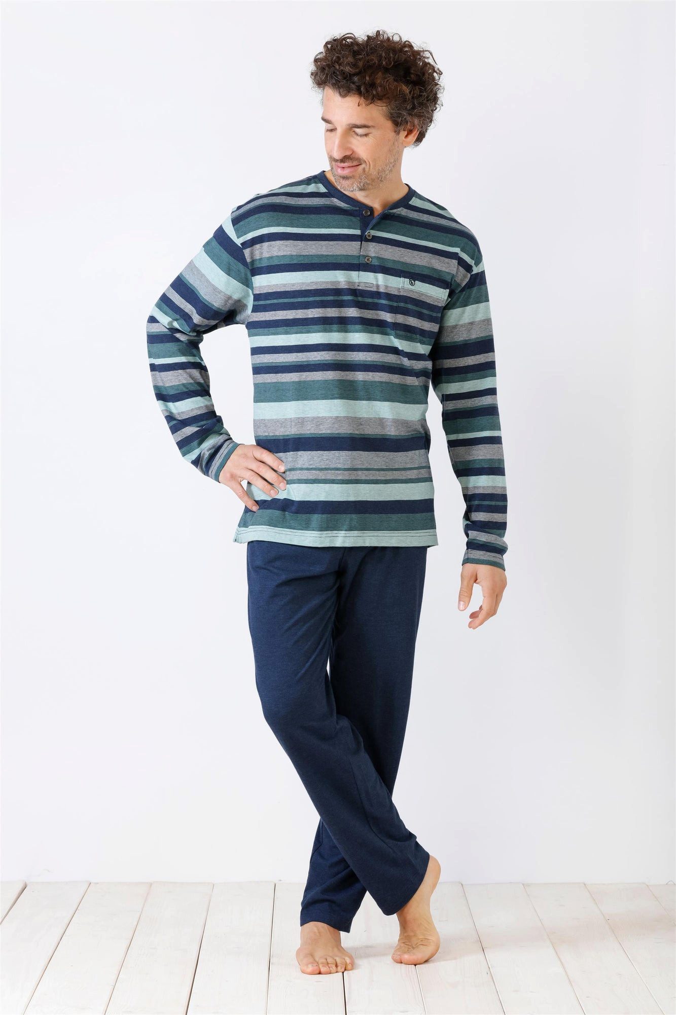 Hajo Schlafanzug Herren Schlafanzug Klima-Light® Single Jersey günstig online kaufen