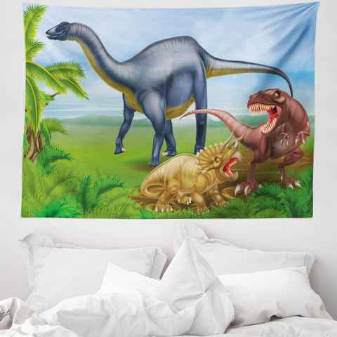 Wandteppich aus Weiches Mikrofaser Stoff Für das Wohn und Schlafzimmer, Abakuhaus, rechteckig, Dinosaurier Verschiedene Tiere Jungle