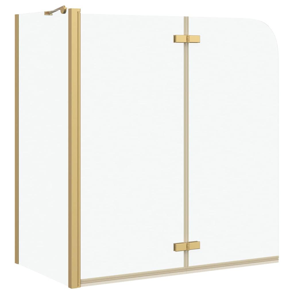 vidaXL Duschwand Bad-Duschschirm Gold 120 x 68 x 130 cm, (1 tlg)