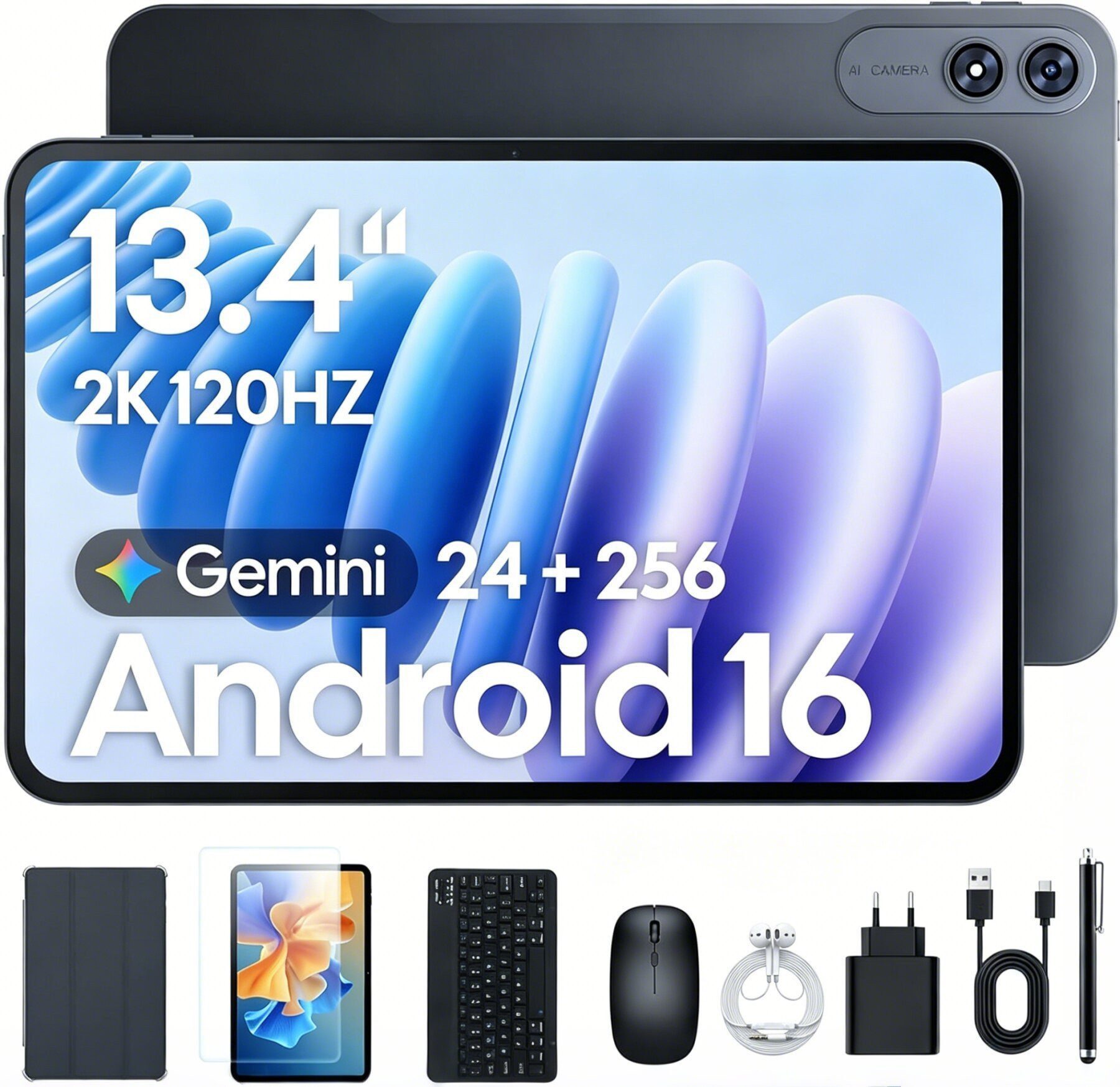 blackview 13.4″ Pad 200 120Hz Android 16 mit Maus Tastatur Stylus Tablet (13,4", 256 GB, Android 16, 4G(LTE), 13,4 zoll, Android 16, 4G LTE, 120Hz)