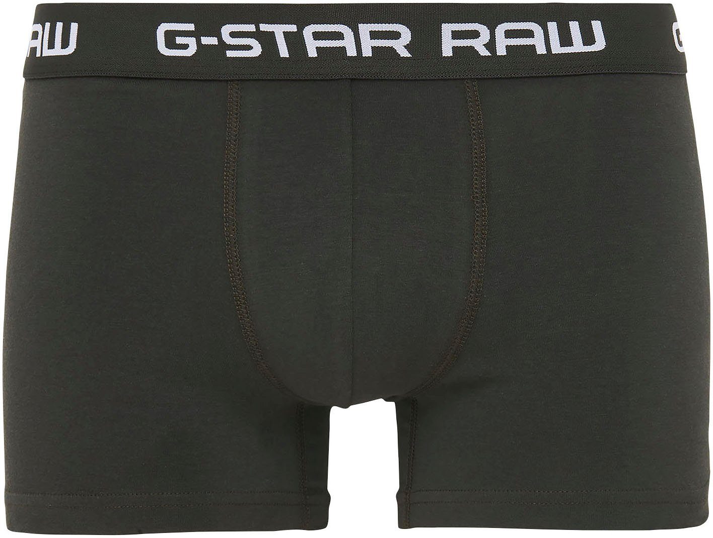 pack 3 grau-meliert, 3-St., G-Star grün, clr anthrazit-meliert trunk Boxer (Packung, Classic RAW 3er-Pack)