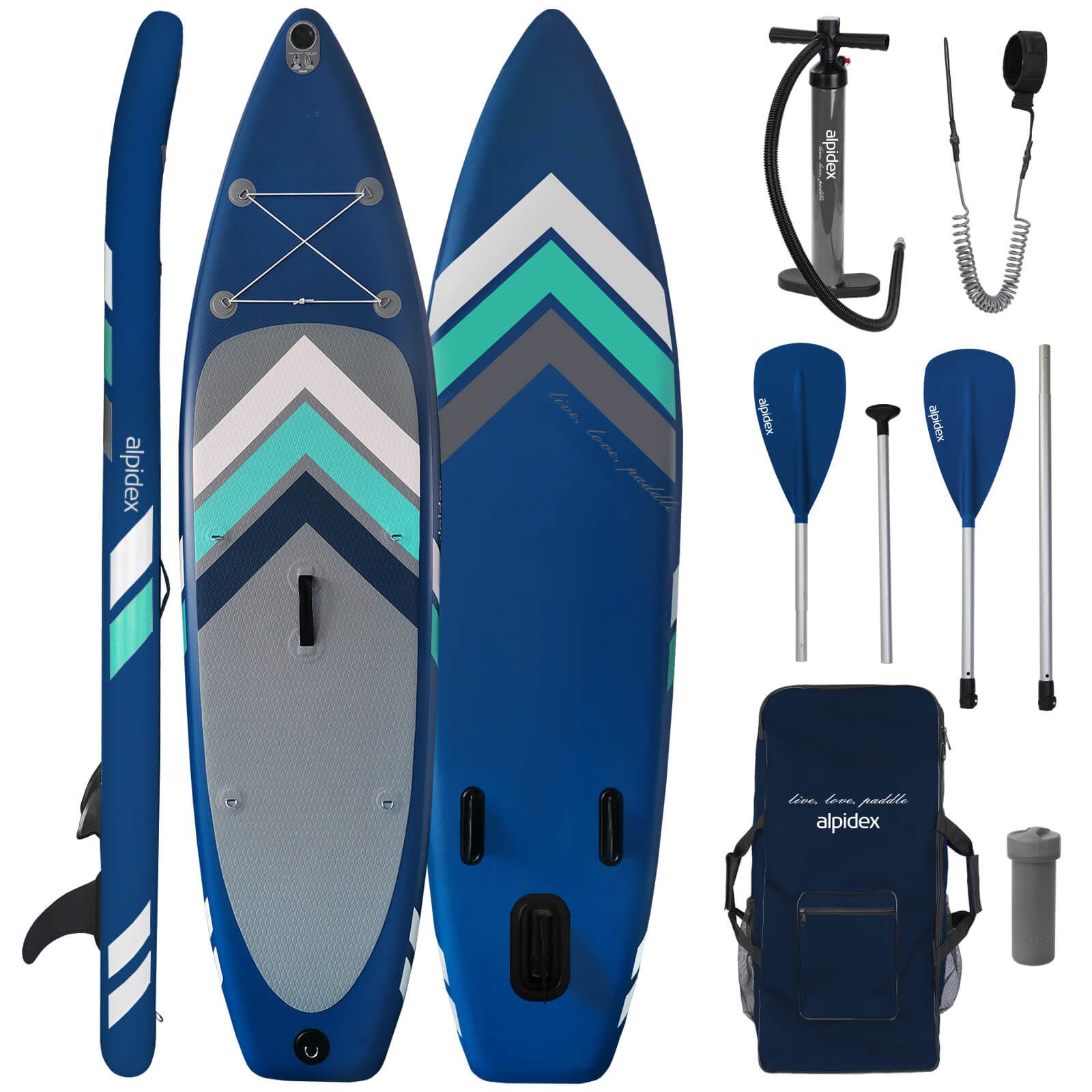 ALPIDEX SUP-Board ALPIDEX Stand Up Paddle SUP 305 cm Komplett Set - belastbar bis 150 kg