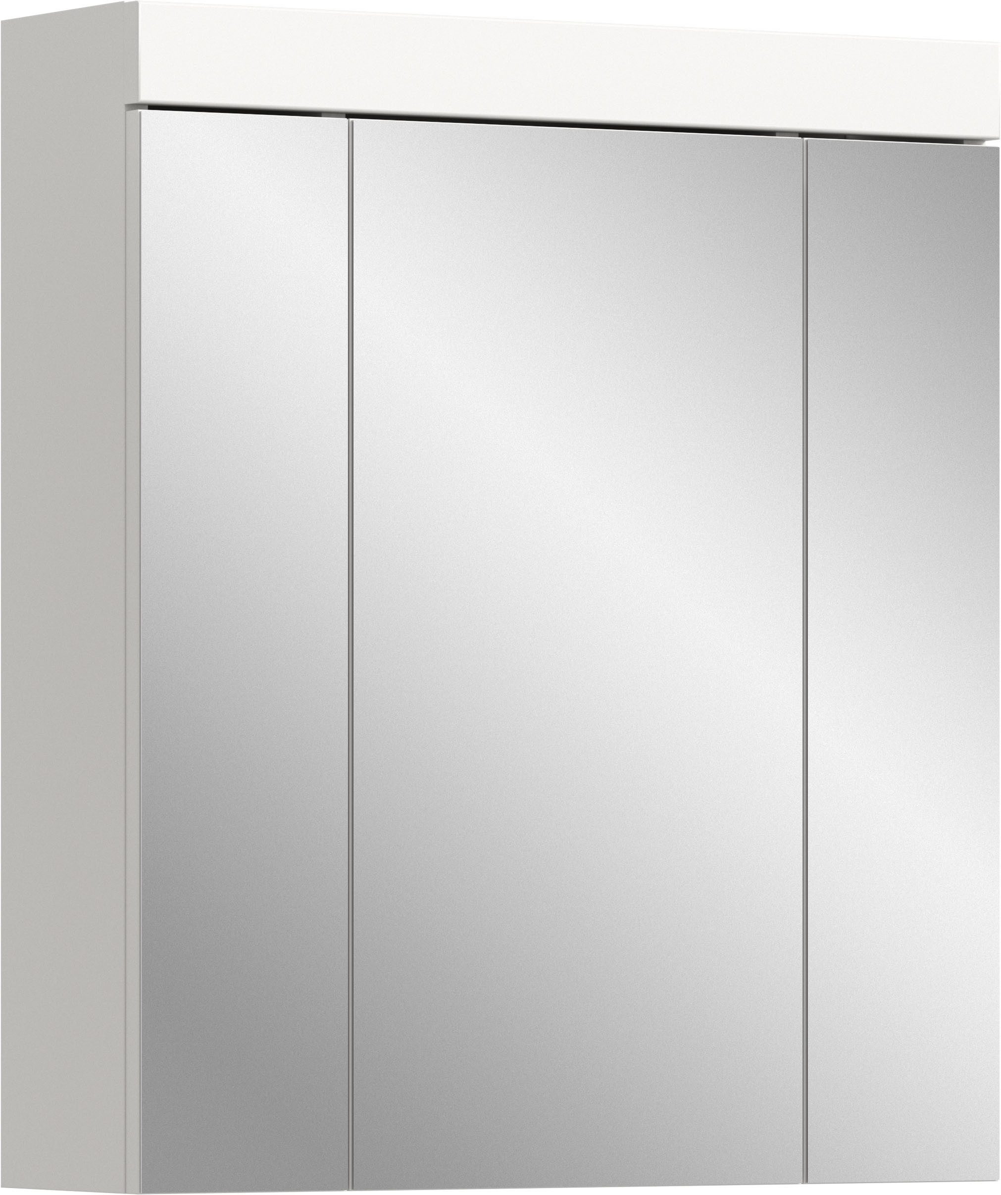 OTTO home Badezimmerspiegelschrank MAOI, mit 3 Spiegeltüren, in verschiedenen Ausführungen erhältlich (Wahlweise 60 oder 80 cm & mit oder ohne Beleuchtung) Badmöbel, Badschrank, Schrankspiegel, Spiegel, Bad, Badezimmer