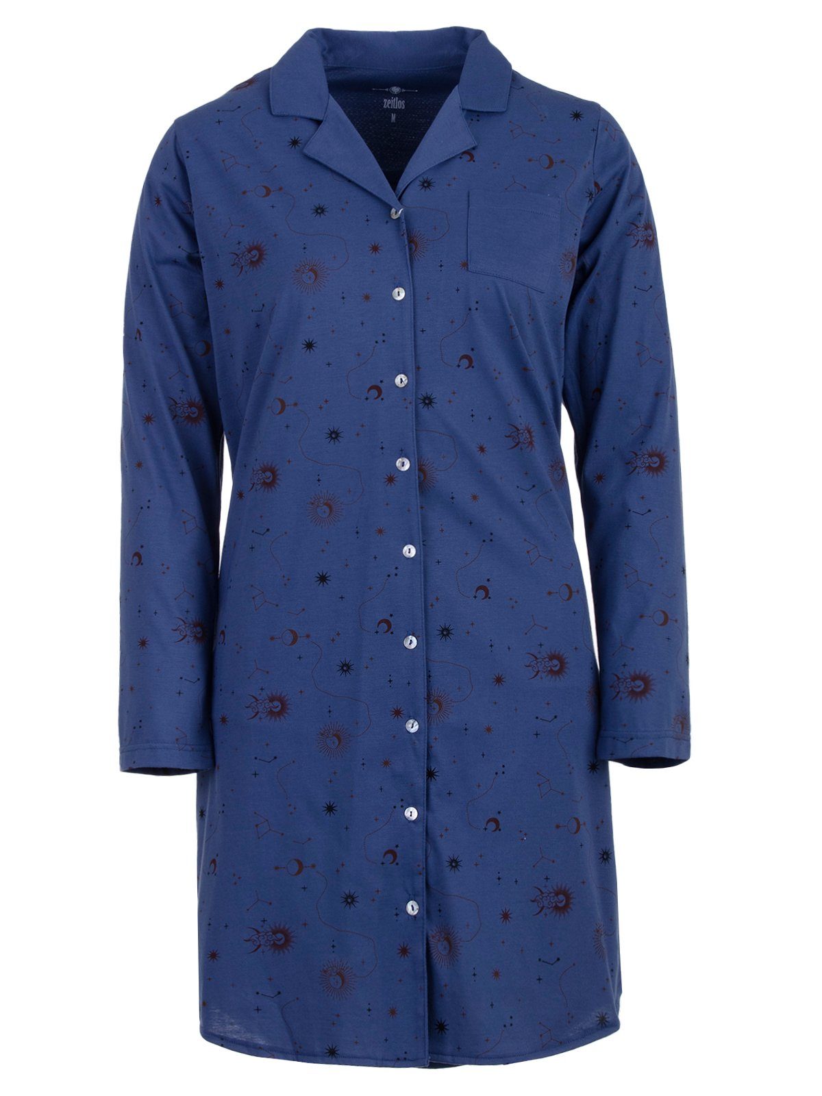 zeitlos Nachthemd Nachthemd Langarm - Sonne Mond Sterne günstig online kaufen