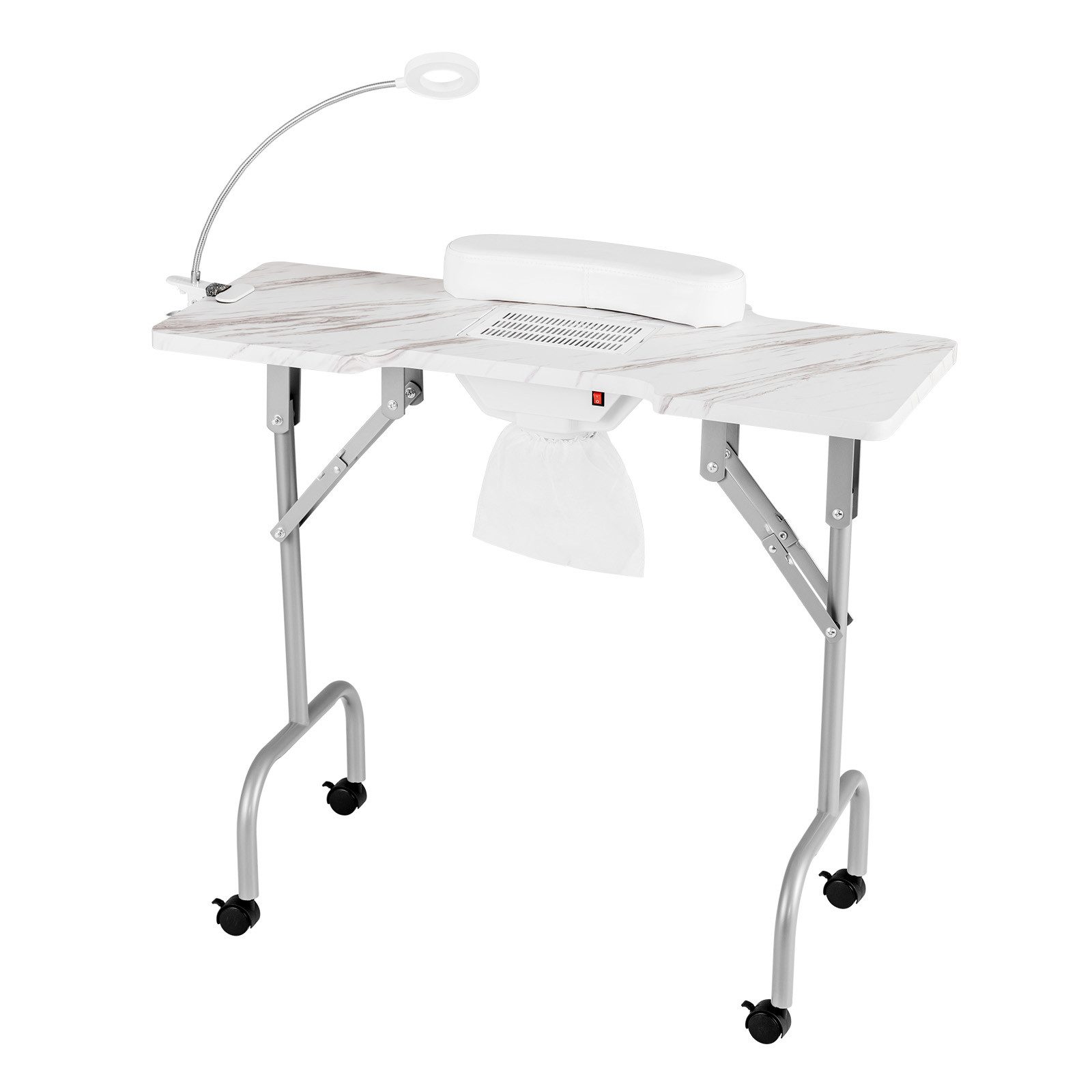 COSTWAY Maniküre-Pediküre-Set Maniküretisch klappbar mit LED, mit Tasche