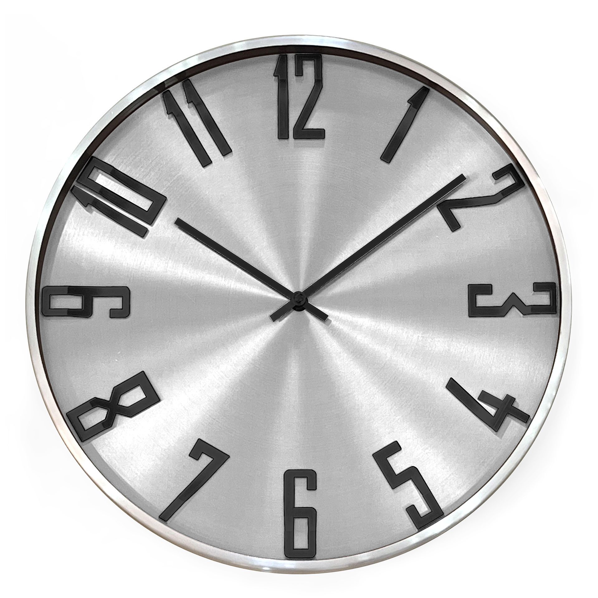 K&L Wall Art Wanduhr Metalluhr modern Aluminium Wanduhren ohne Ticken (Quarz Uhrwerk ohne Tickgeräusche)