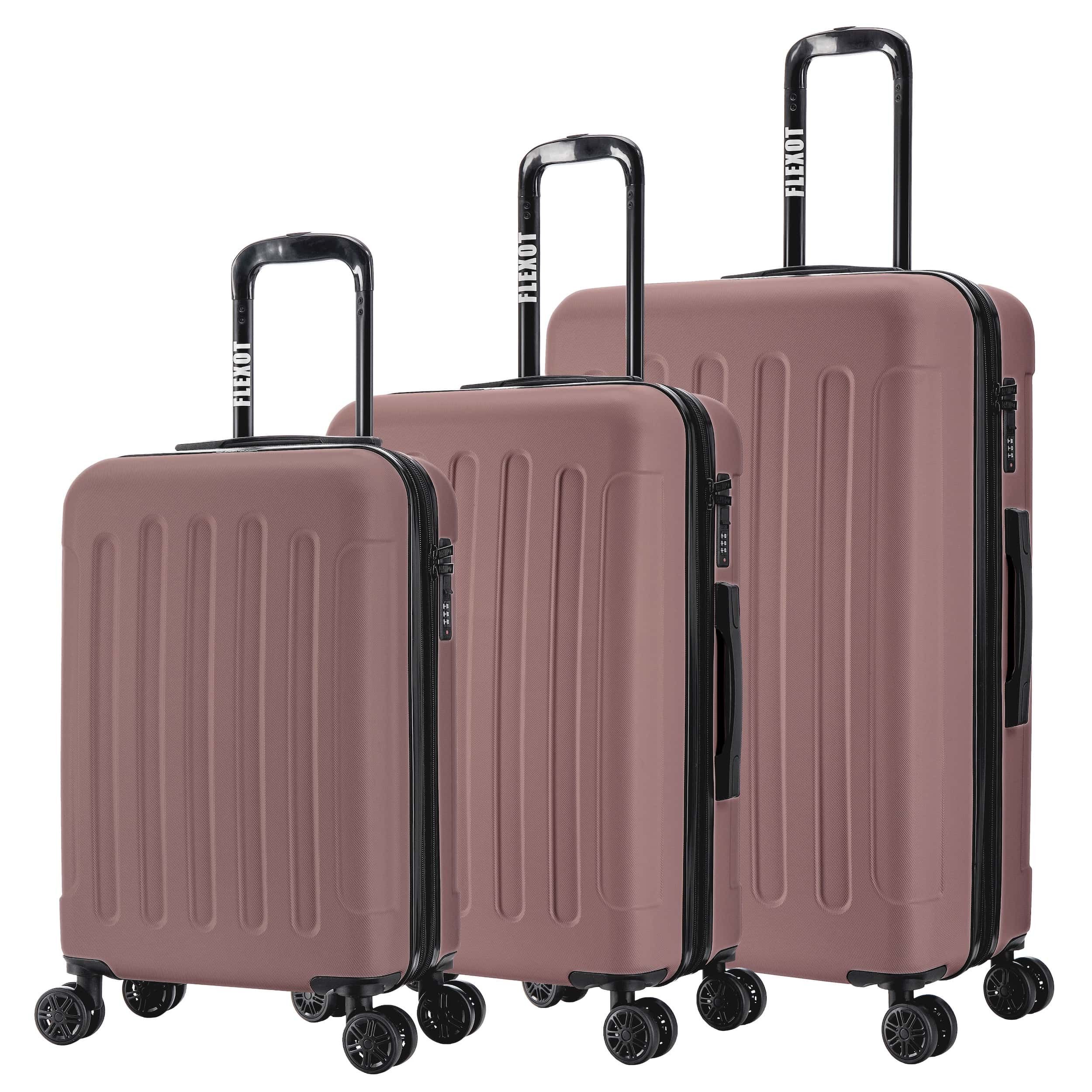 Flexot Hartschalen-Trolley F-3045 (Gr. M, L, XL) – Kofferset – ABS-Hartschale, 4 Rollen, Robuster und moderner Koffer mit vier 360° Rollen und Zahlenschloss