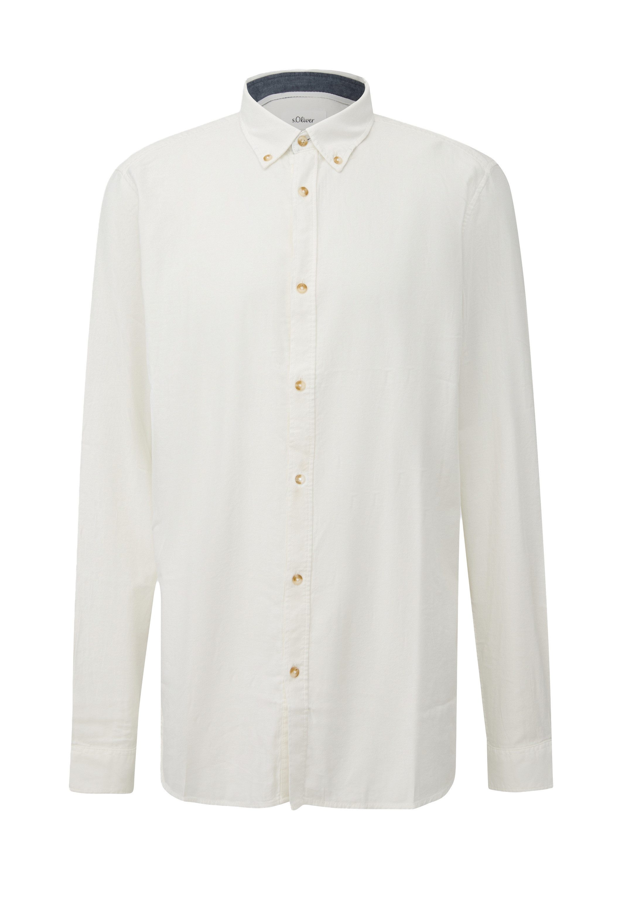 s.Oliver Langarmhemd Hemd Regular Fit: Soft-Touch-Hemd mit Button Down-Kragen