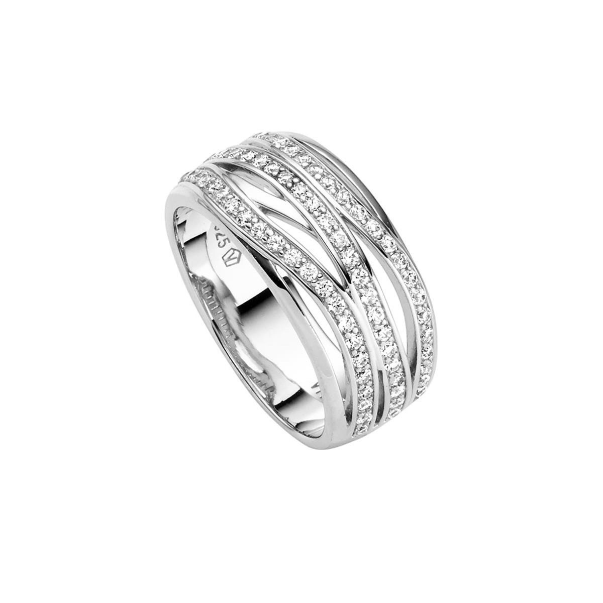 VIVENTY Silberring Ring Damen Wellen Zirkonia Sterling-Silber 786161 Gr. 62