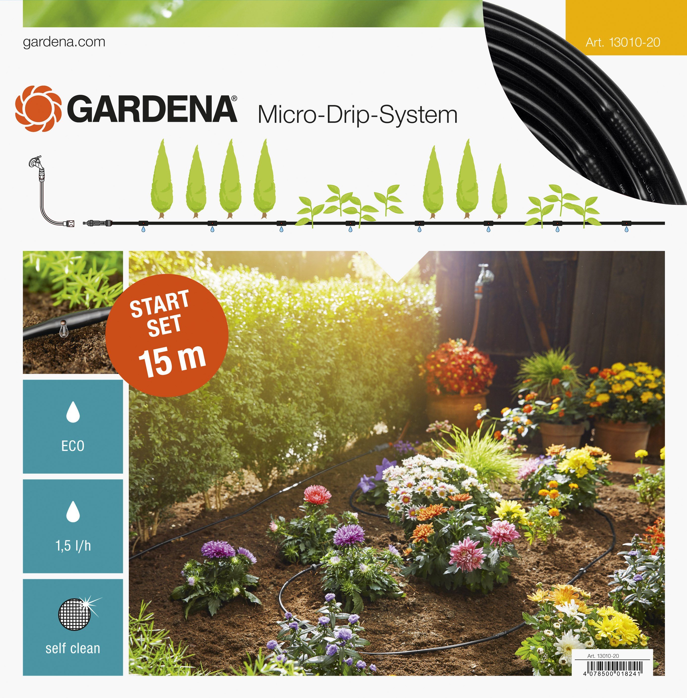 GARDENA Bewässerungssystem MicroDripSystem Start Set Pflanzreihe S
