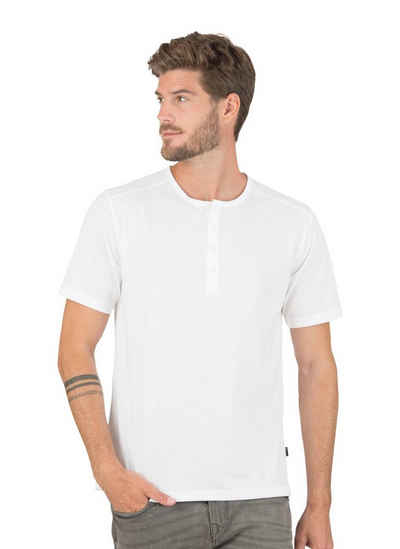 Trigema T-Shirt TRIGEMA T-Shirt mit Knopfleiste DELUXE Baumwolle