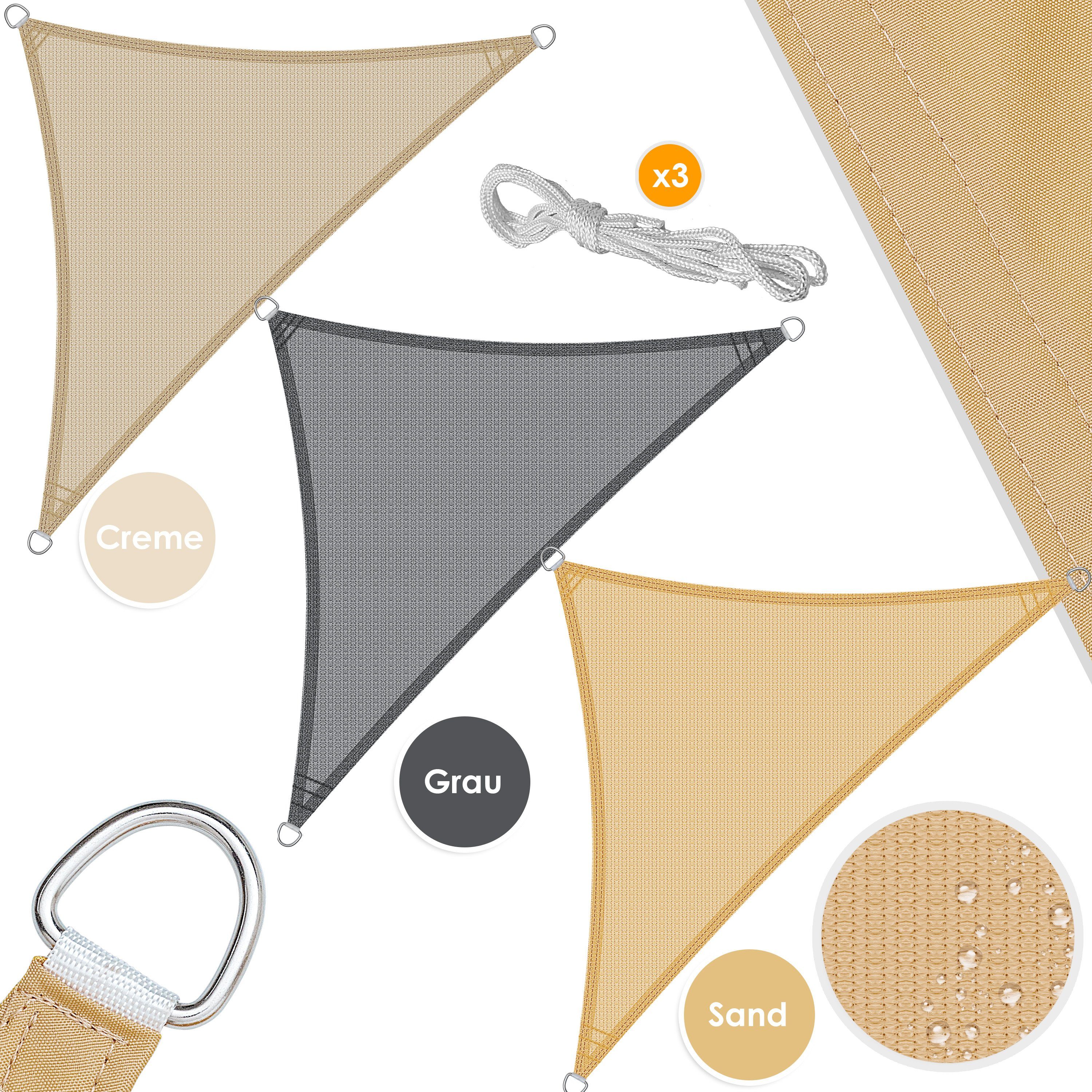 KESSER Sonnensegel, Sonnenschutz Windschutz HDPE Gewebe wasserabweisend & windabweisend 5-Fach quer vernäht robust & stabil Schattenspender Garten Balkon Terrasse