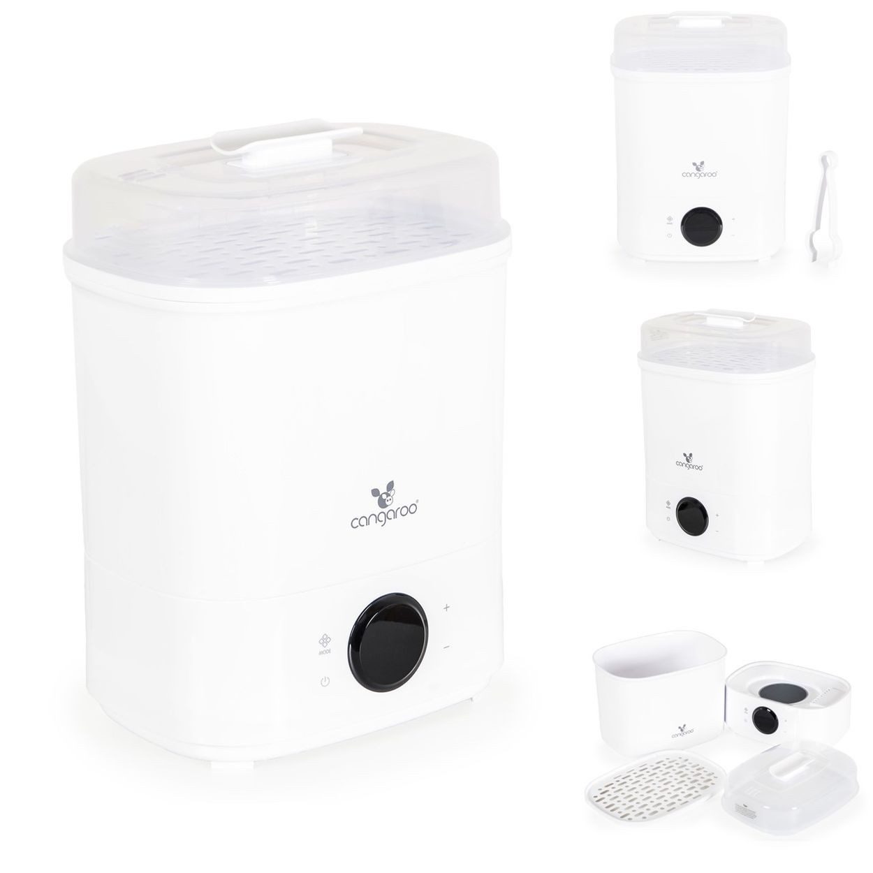 Cangaroo Dampfsterilisator Sterilisator Cai Trockner 2in1, bis zu 6 Flaschen, LCD-Display, Touch