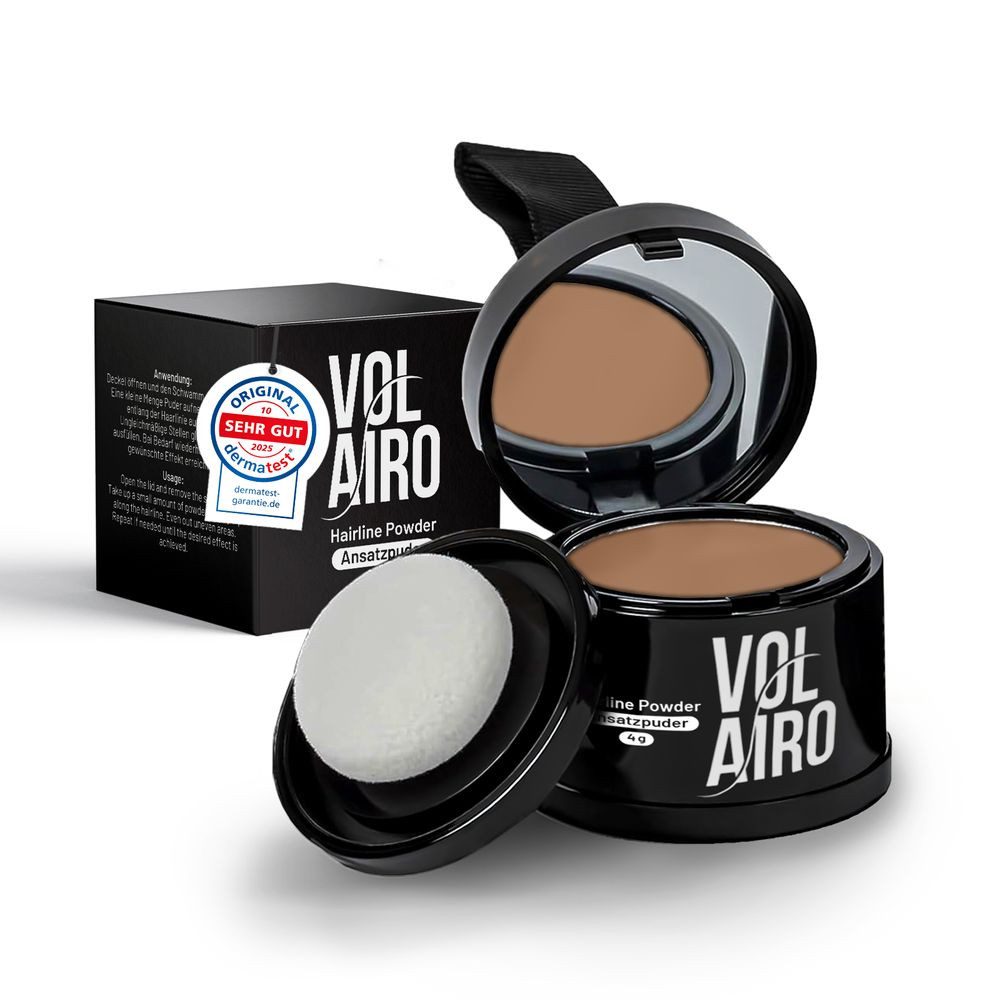 Volairo Volumenpuder Ansatzpuder – Deckt zuverlässig und wirkt natürlich, für Männer & Frauen, für Ansatz & Haarlinie & für dünner werdendes Haar, große Farbauswahl
