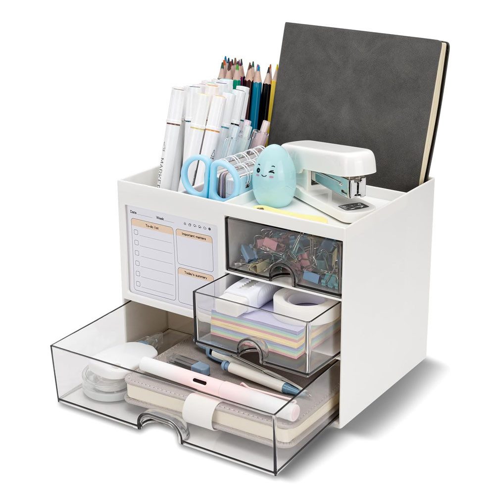 TUWENA Organizer Schreibtisch Organizer mit Schubladen, Multifunktional Stiftehalter