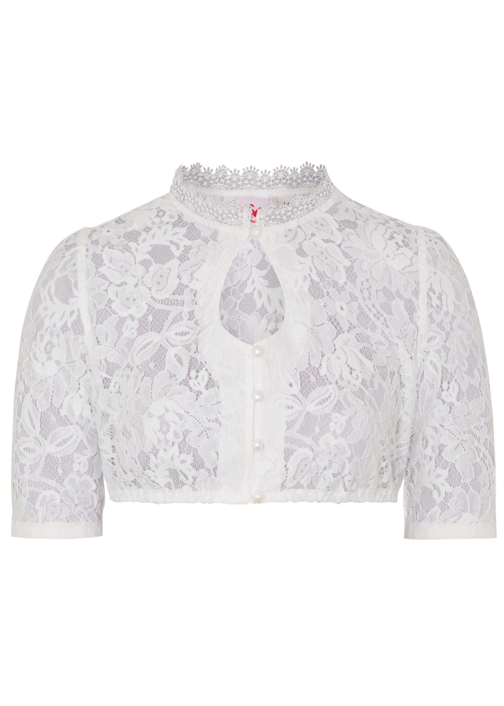 Dirndlbluse Wachsflower mit Stehkragen
