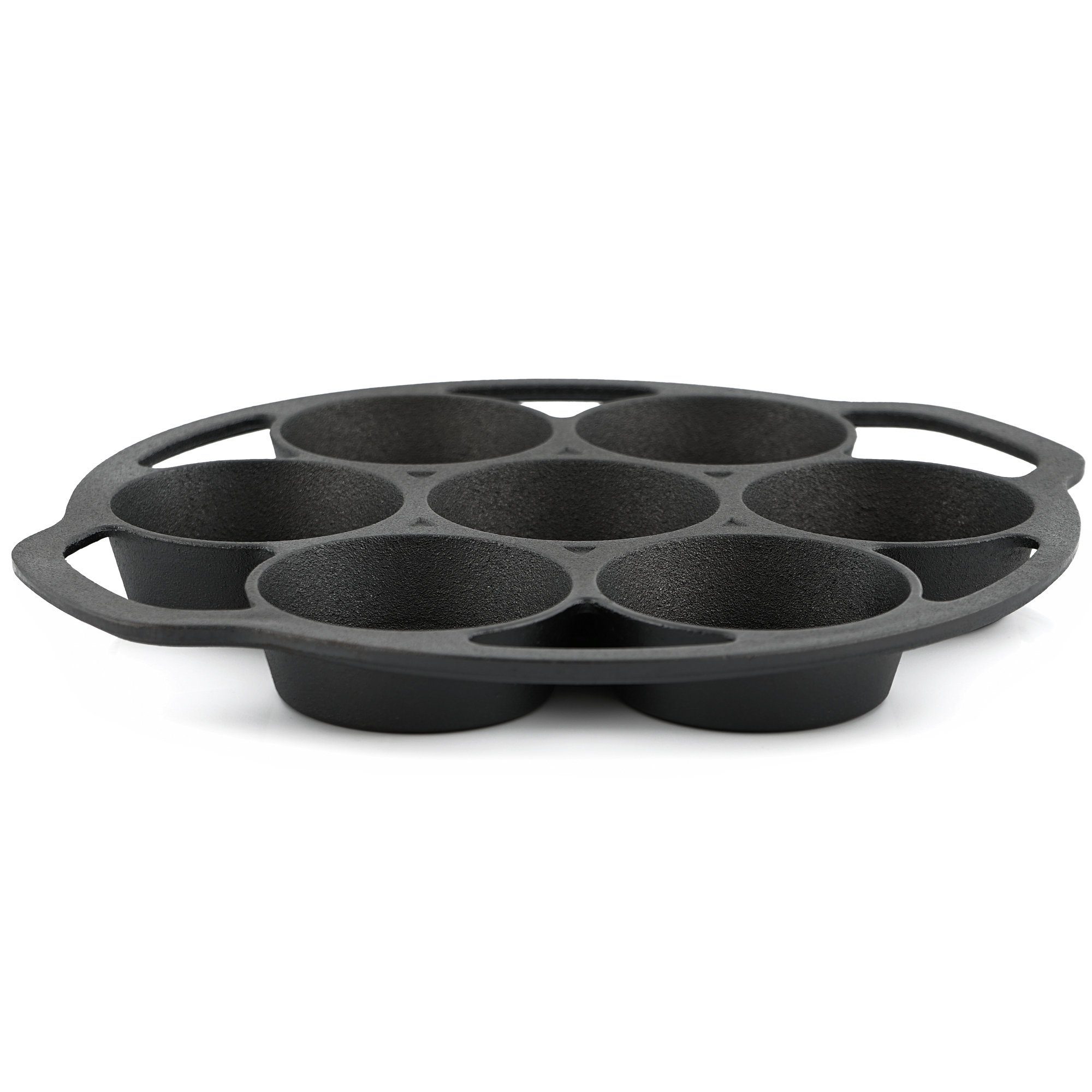 BBQ-Toro Muffinplatten Gusseisen Muffinform für 7 Muffins (je 100ml), Gussform für Cupcakes, Gusseisen