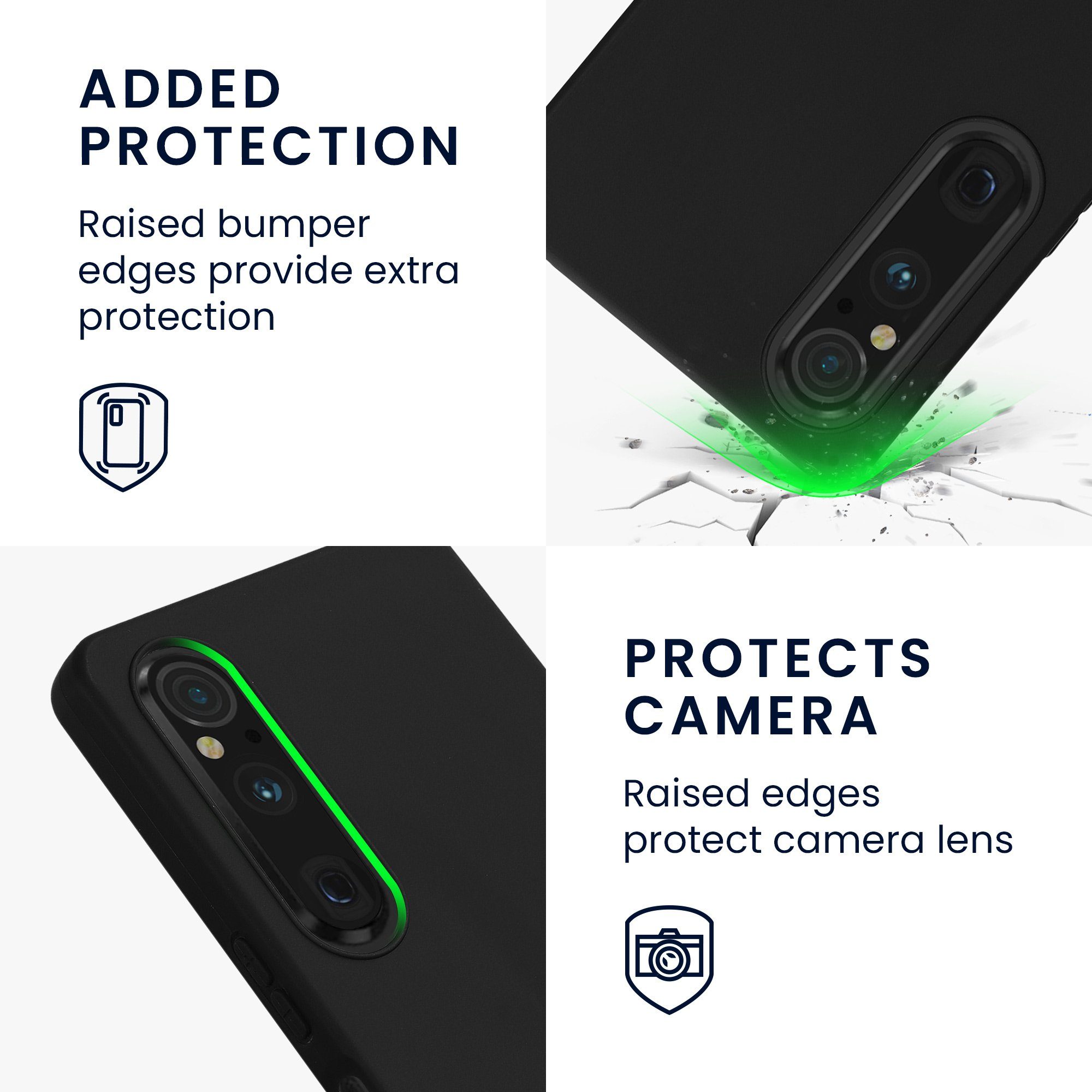 kwmobile Handyhülle Hülle für Sony Xperia 1 V, Hülle Silikon - Soft Handyhülle - Handy Case Cover