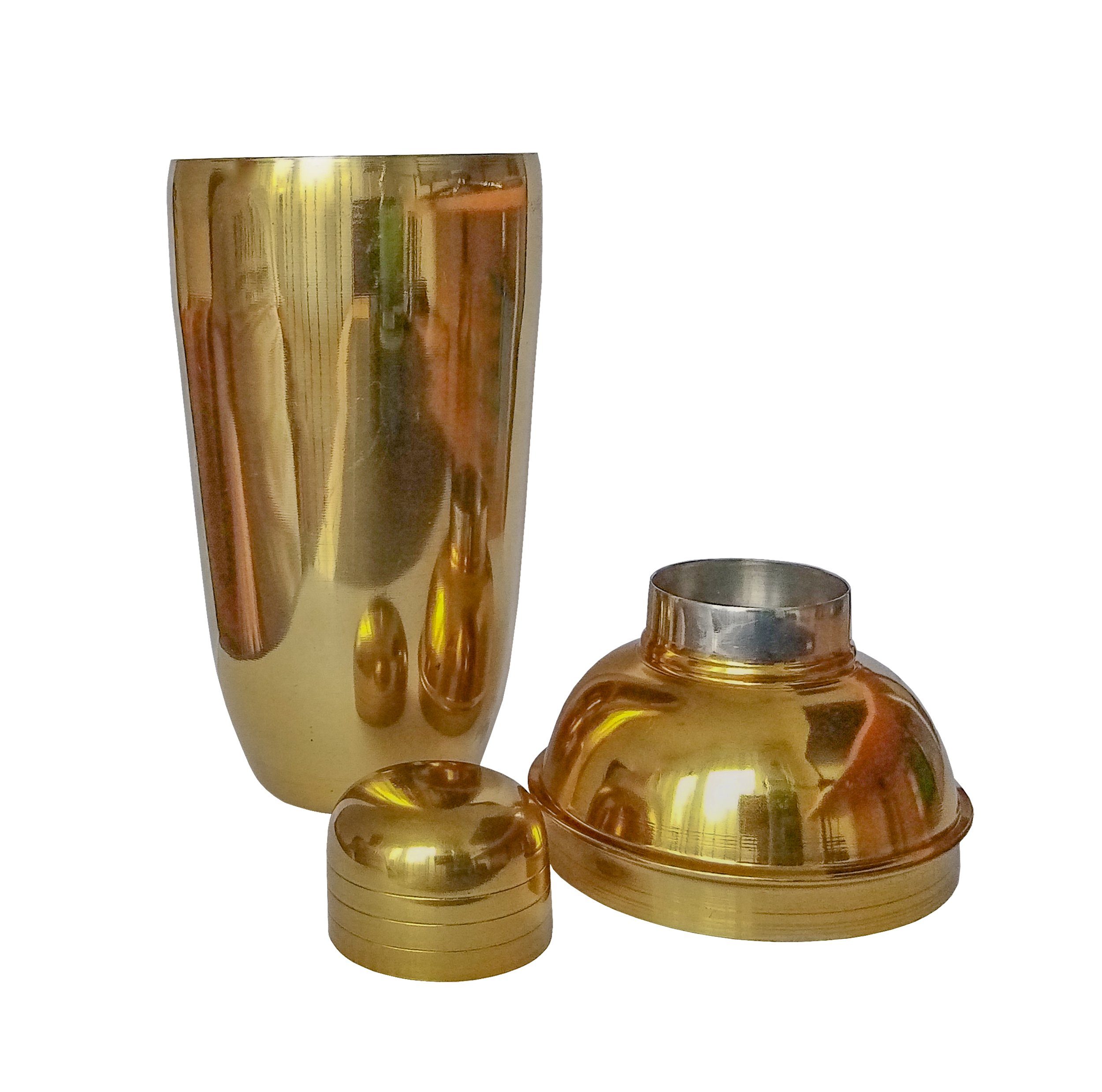 HIT Trading Cocktail Shaker COCKTAIL SHAKER 3-tlg Gold 500ml aus Edelstahl Cocktailmixer 43, Cocktailshaker Mischbecher Barmixer Barkeeper Bar Getränke Mixer