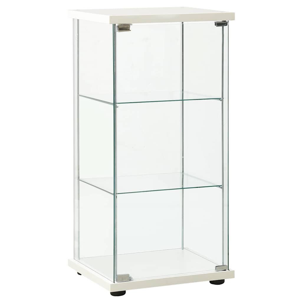 furnicato Container Glasvitrine Weiß und Transparent 42,5 x 36,5 x 86 cm (1-St)