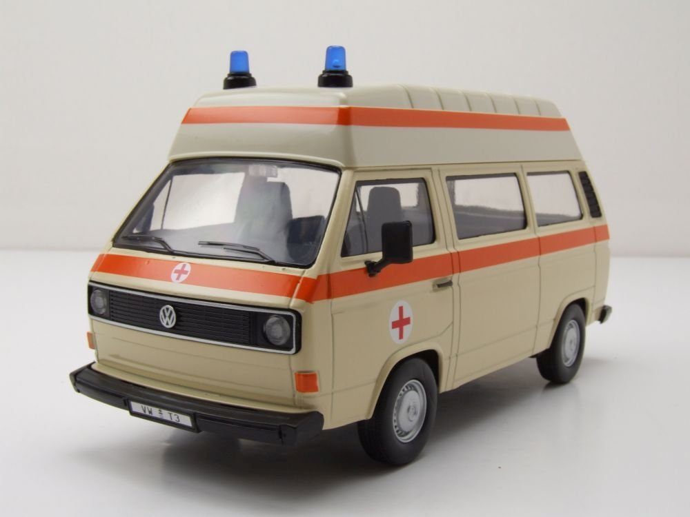 Motormax Modellauto VW T3 Bus Hochdach Krankenwagen beige Modellauto 1:24  Motormax, Maßstab 1:24