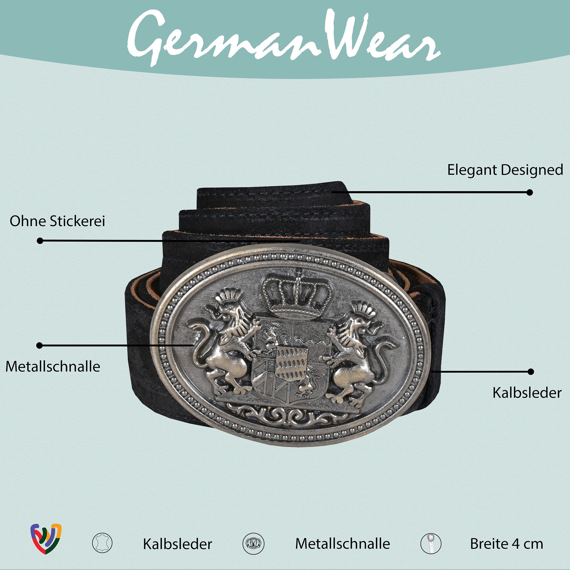 German Wear Ledergürtel GW1901-Gürtel Trachtengürtel aus Echtleder für Lede günstig online kaufen