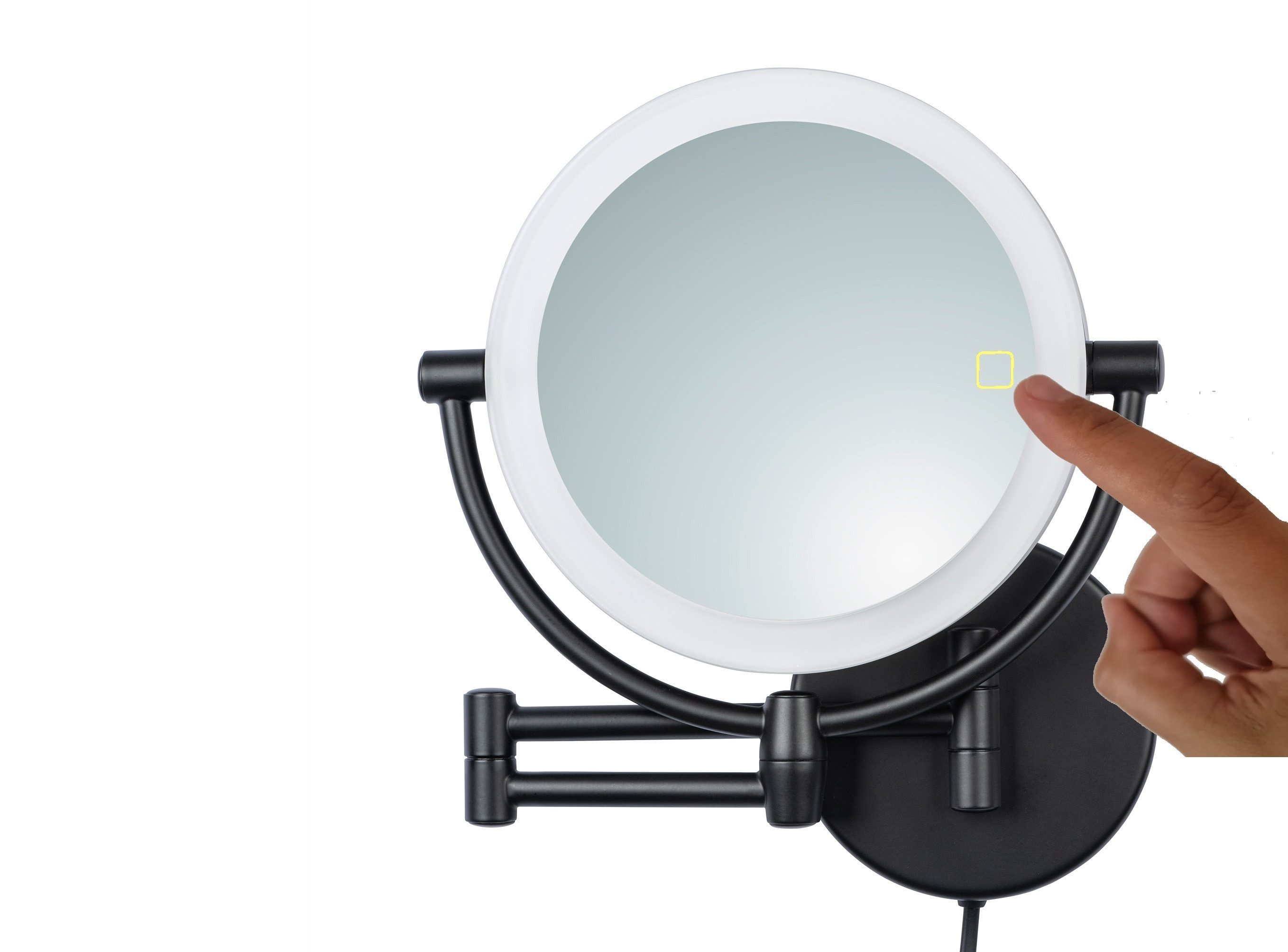 Libaro Kosmetikspiegel mit Beleuchtung und Vergrößerung MODENA schwarz 5-fa günstig online kaufen