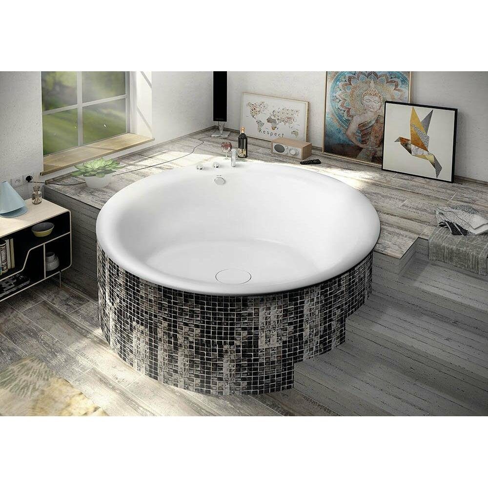 HAK Rundwanne OBLO runde Badewanne mit Rahmengestell, 165x48 cm