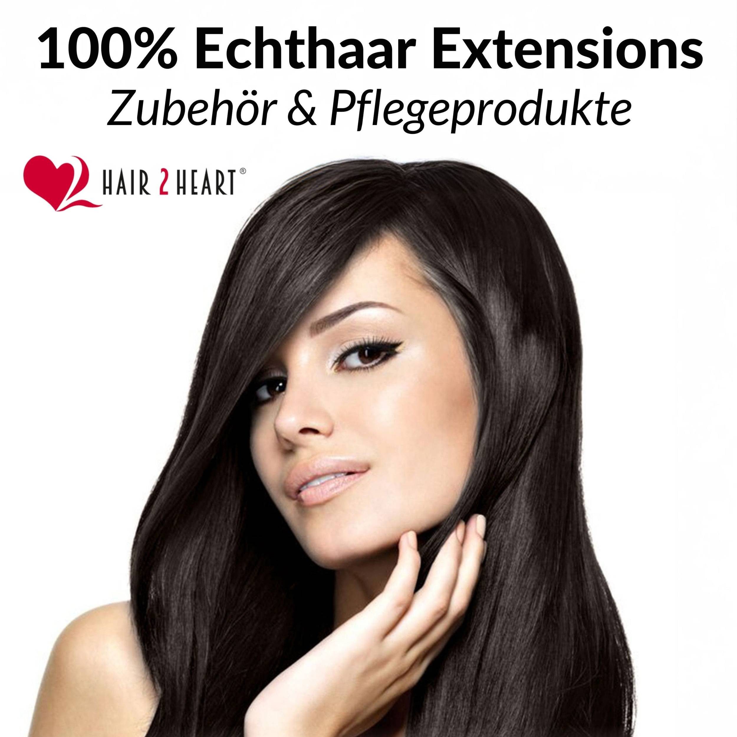 hair2heart Echthaar-Extension Microring Loops - gewellt #5/0 Hellbraun 0.5g 40cm