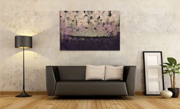 WandbilderXXL Gemälde Enflammed Purple 120 x 80 cm, Abstraktes Gemälde, handgemaltes Unikat