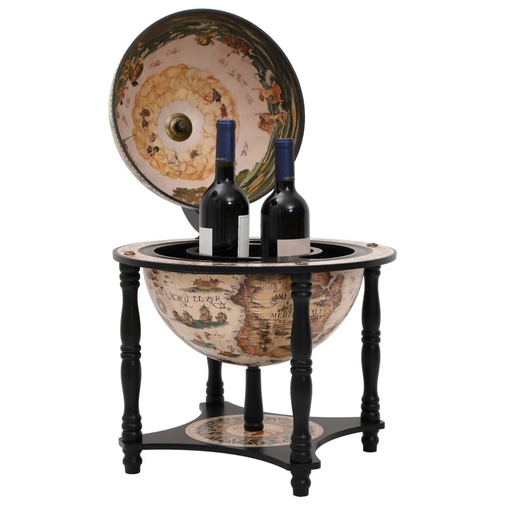 vidaXL Barschrank Globus-Bar Schwarz Massivholz Eukalyptus (1-St)