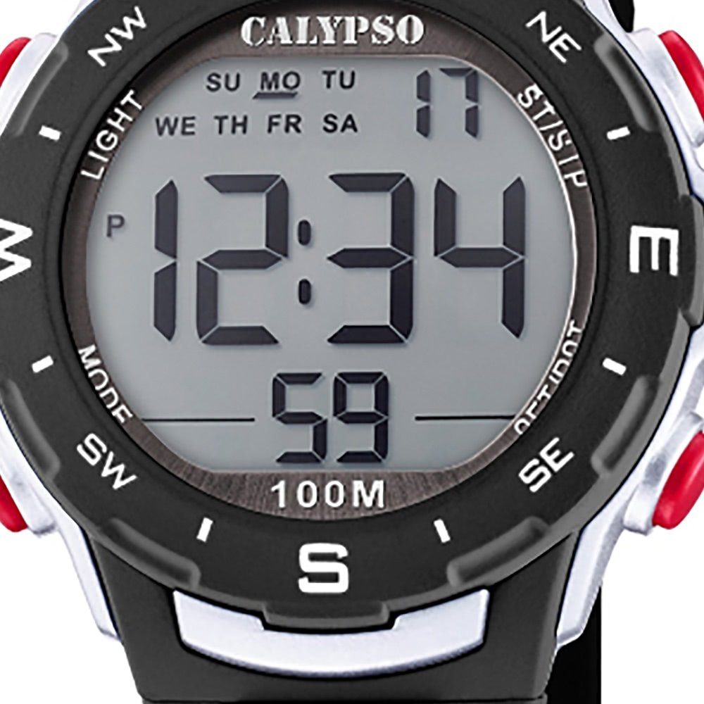 CALYPSO WATCHES Digitaluhr Calypso Unisex Uhr Digital Sport K5801/6, Damen,  Herrenuhr rund, mittel (ca. 35mm) Kunststoffarmband, SportStyle | Quarzuhren