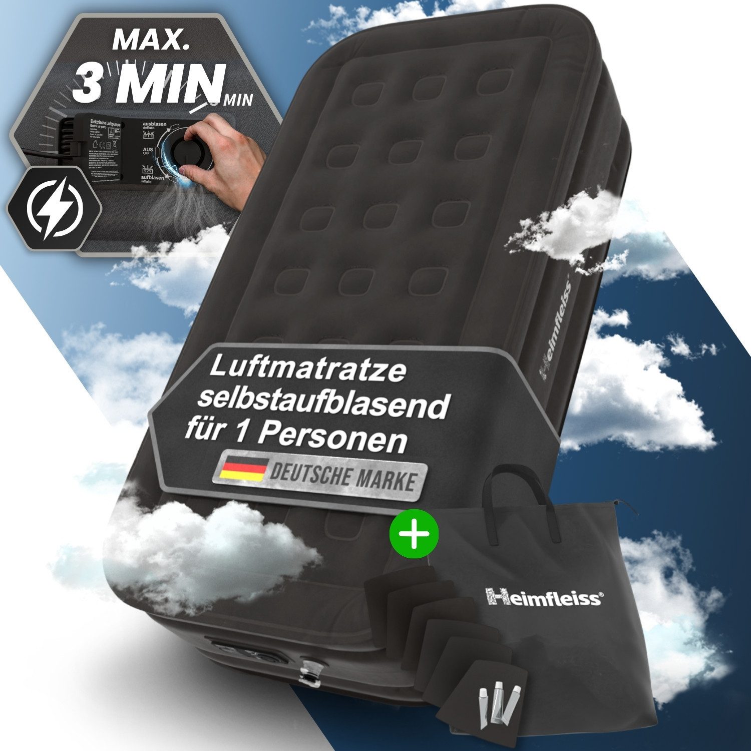 Heimfleiss® Luftmatratze Luftmatratze Selbstaufblasend – Komfort günstig online kaufen